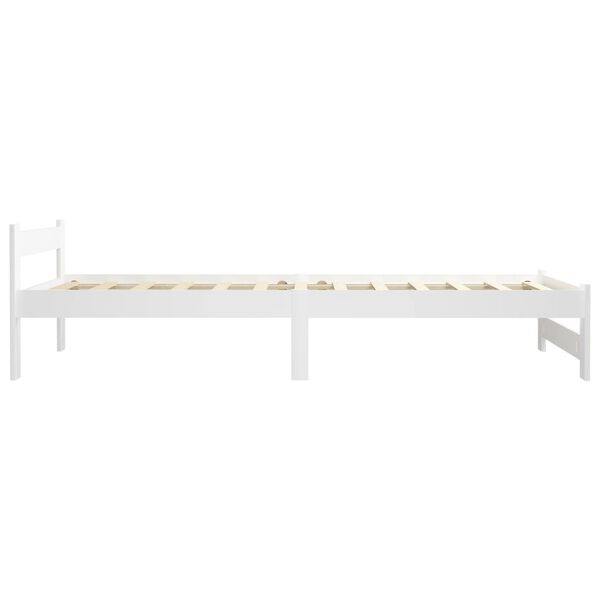 Vidaxl Cadre de lit en pin massif 100x200 cm blanc - Jusqu'à 34% de remise