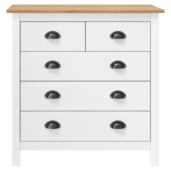 Vidaxl Commode Hill en pin massif 5 tiroirs - Jusqu'à 35% de remise