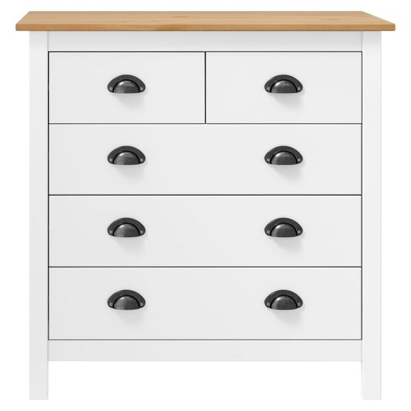Vidaxl Commode Hill en pin massif 5 tiroirs - Jusqu'à 35% de remise