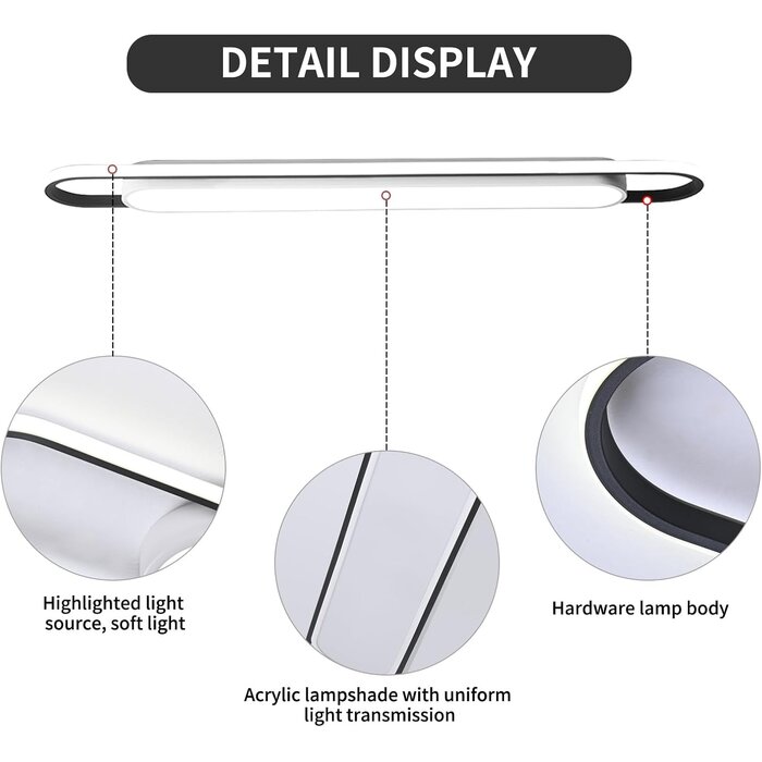 Plafonnier LED moderne 122 cm - Éclairage 6000K - Jusqu'à -34% en Outlet