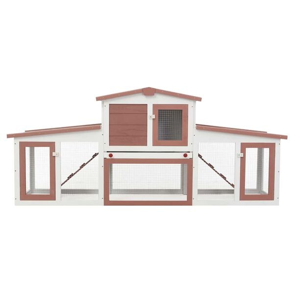 Vidaxl Grand clapier à lapins 204 cm - Bois - Jusqu'à 35% de remise
