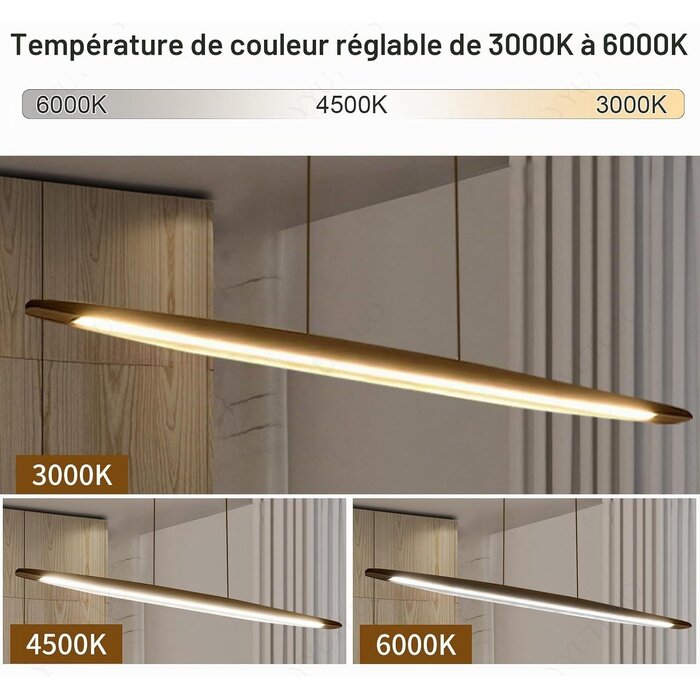 Suspension LED linéaire en bois 130 cm - Dimmable - Jusqu'à -34%