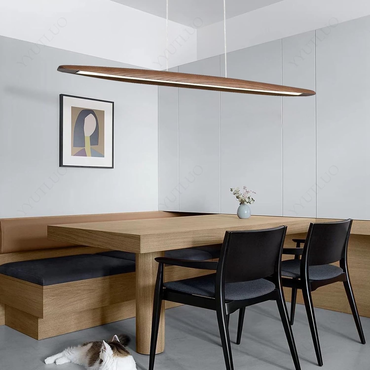 Suspension LED linéaire en bois 130 cm - Dimmable - Jusqu'à -34%