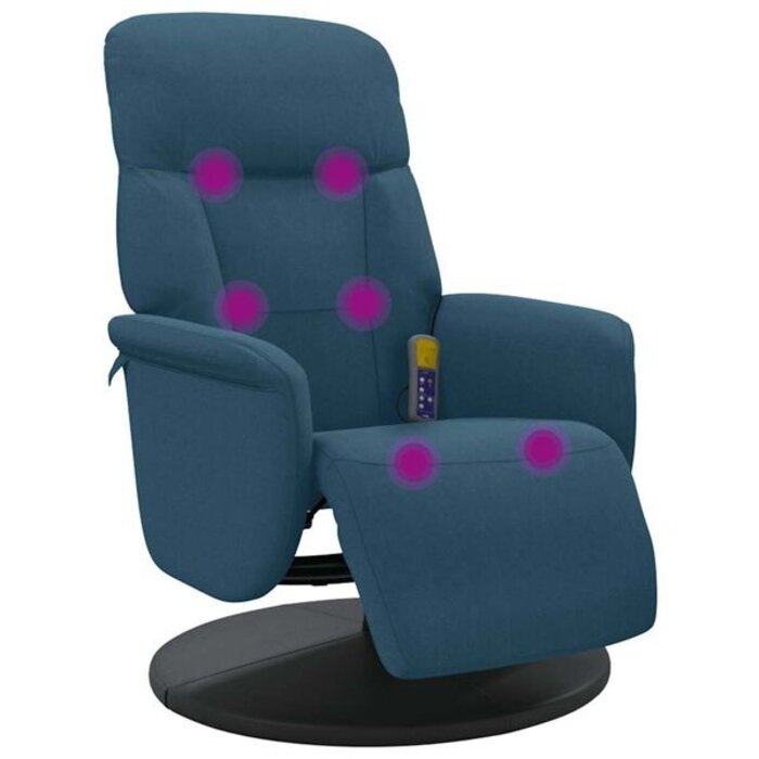 Vidaxl Fauteuil de massage inclinable en velours bleu - Jusqu'à 35% de remise