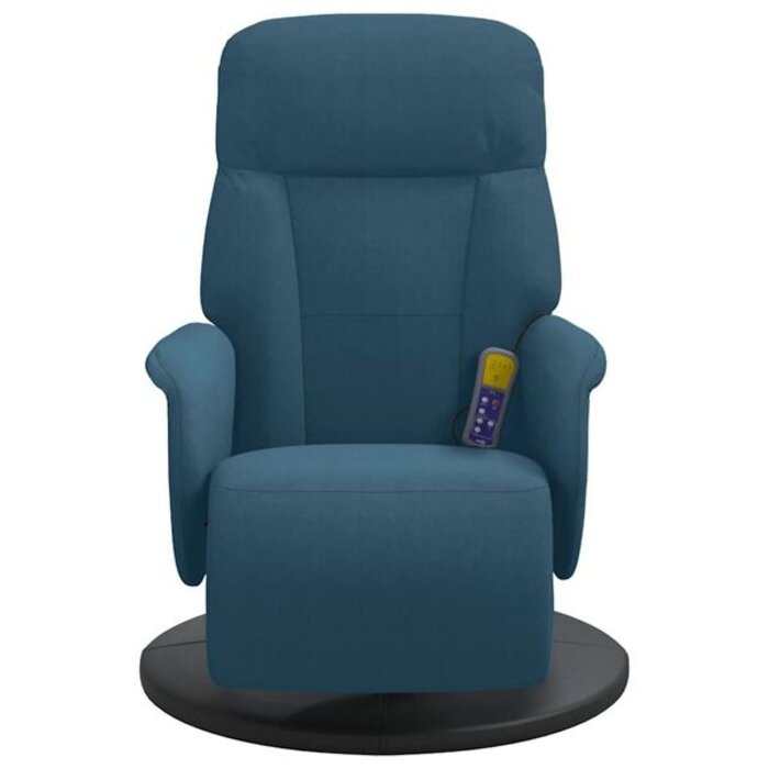 Vidaxl Fauteuil de massage inclinable en velours bleu - Jusqu'à 35% de remise