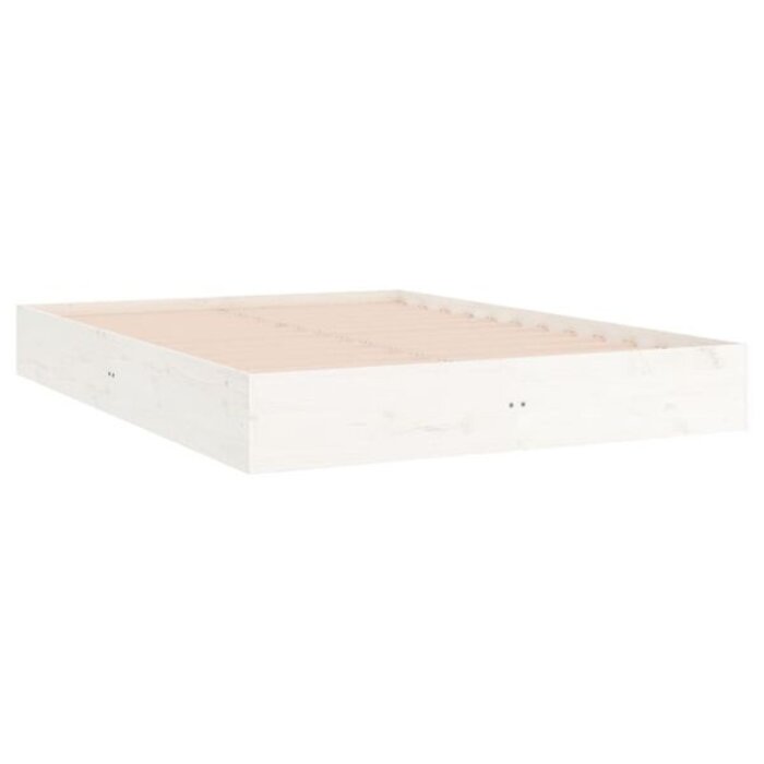 Vidaxl Cadre de lit en bois massif blanc 140x200 cm - Jusqu'à 35% de réduction