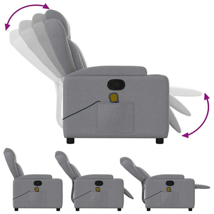 Vidaxl Fauteuil de massage inclinable gris clair - Jusqu'à 35% de réduction