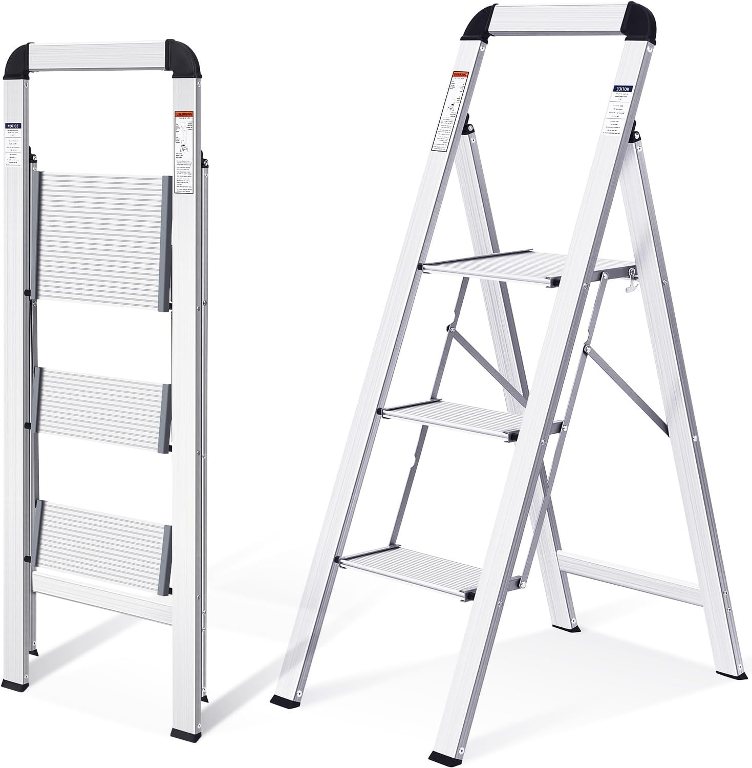 Escabeau pliable 3 marches en aluminium - Jusqu'à -34% sur le prix