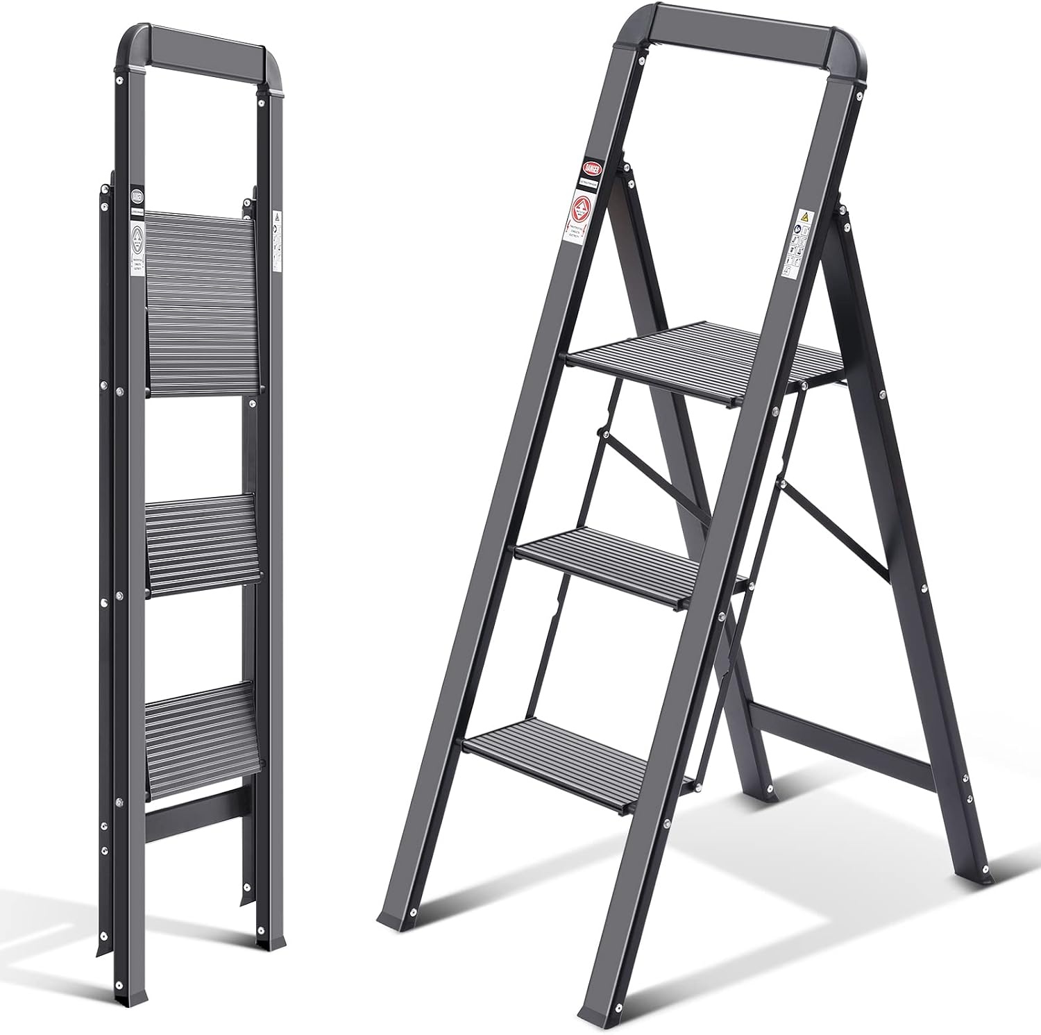 Escabeau pliable 3 marches en aluminium - Jusqu'à -34% sur le prix