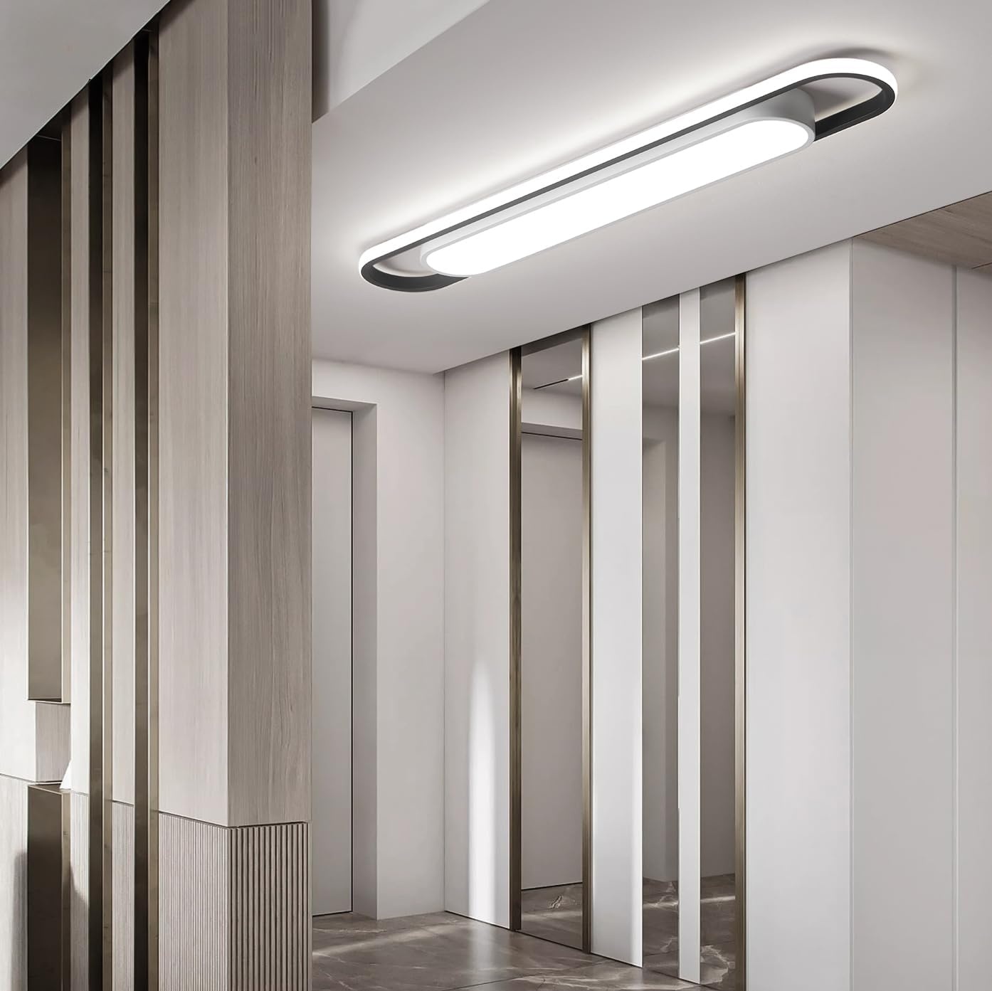 Plafonnier LED linéaire 122 cm - 6000K - Design moderne - Jusqu'à -34%