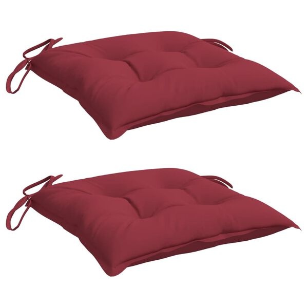 Vidaxl Lot de 2 coussins de palette 50x50x7 cm, rouge vin - Jusqu'à 32% de remise