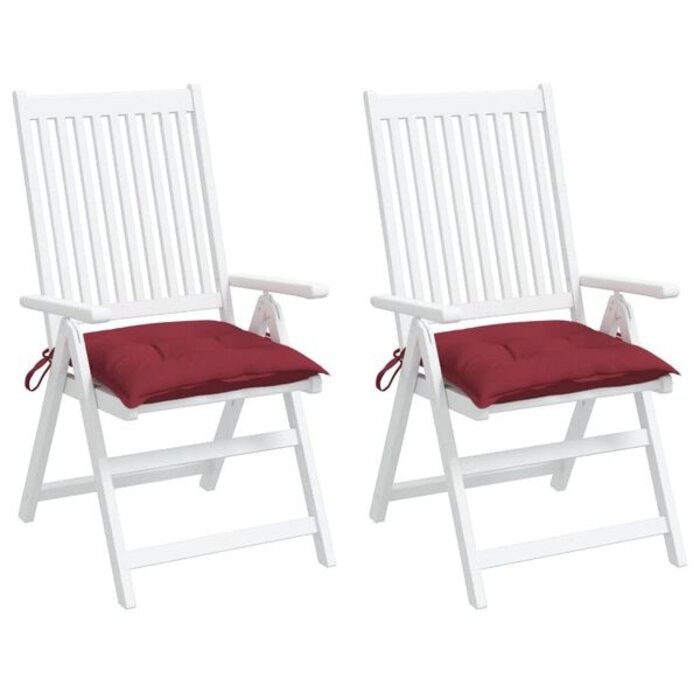 Vidaxl Lot de 2 coussins de palette 50x50x7 cm, rouge vin - Jusqu'à 32% de remise
