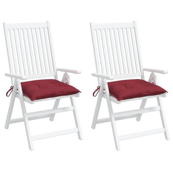 Vidaxl Lot de 2 coussins de palette 50x50x7 cm, rouge vin - Jusqu'à 32% de remise