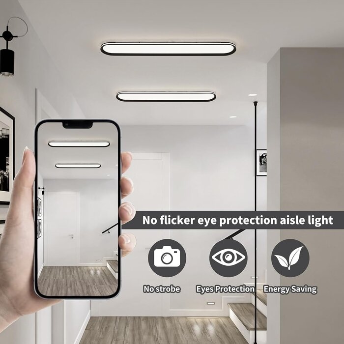 Plafonnier LED linéaire 65W - 6500K - Design moderne - Jusqu'à -34%