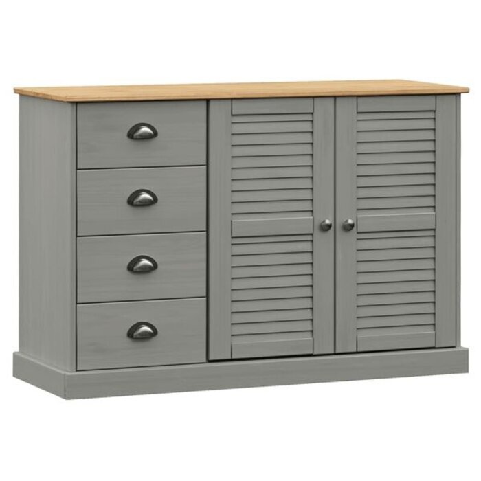 Vidaxl Buffet en pin massif gris VIGO - Jusqu'à 35% de réduction