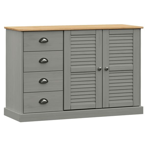 Vidaxl Buffet en pin massif gris VIGO - Jusqu'à 35% de réduction
