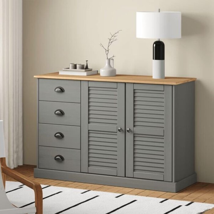 Vidaxl Buffet en pin massif gris VIGO - Jusqu'à 35% de réduction