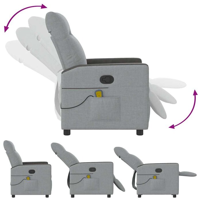 Vidaxl Fauteuil de massage inclinable gris clair - Jusqu'à 35% de réduction