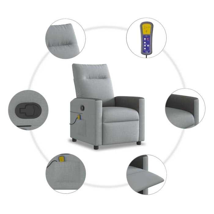 Vidaxl Fauteuil de massage inclinable gris clair - Jusqu'à 35% de réduction