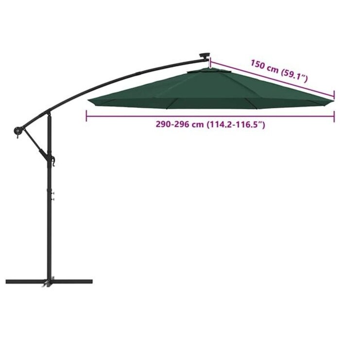 Vidaxl Toile de rechange pour parasol déporté 300 cm vert - Jusqu'à -31%