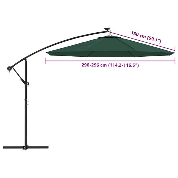 Vidaxl Toile de rechange pour parasol déporté 300 cm vert - Jusqu'à -31%