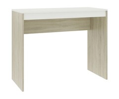 Vidaxl Bureau moderne 90x40 cm blanc et chêne - 66% de remise