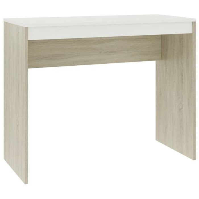 Vidaxl Bureau moderne compact blanc et chêne - Jusqu'à -34% sur votre équipement