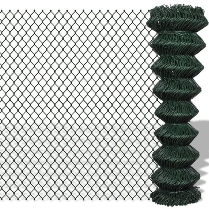 Vidaxl Clôture en treillis vert 1,5 x 15 m - Acier PVC - Jusqu'à -34%
