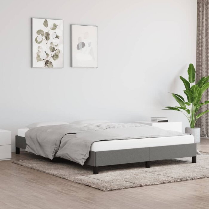 Vidaxl Cadre de lit 140x200 cm Gris foncé - Outlet : jusqu'à -34%