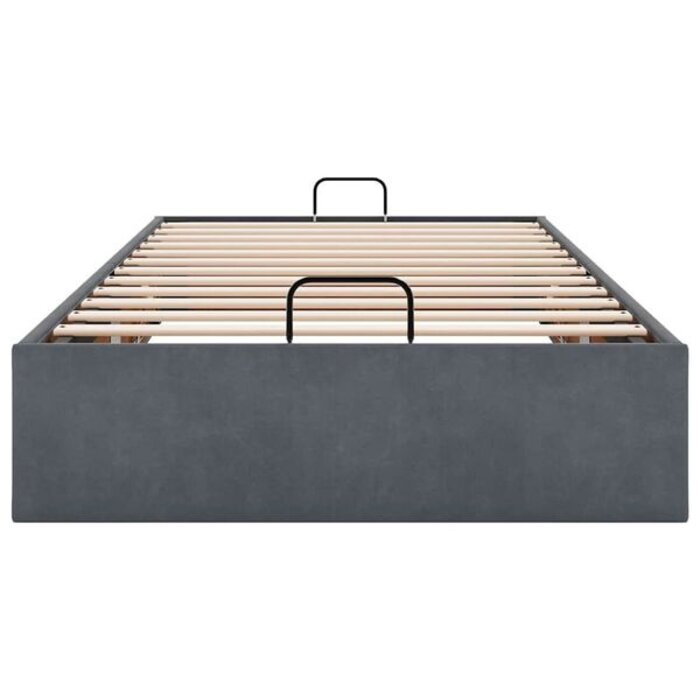 Vidaxl Lit coffre 90x200 cm en velours gris foncé - Jusqu'à -35%