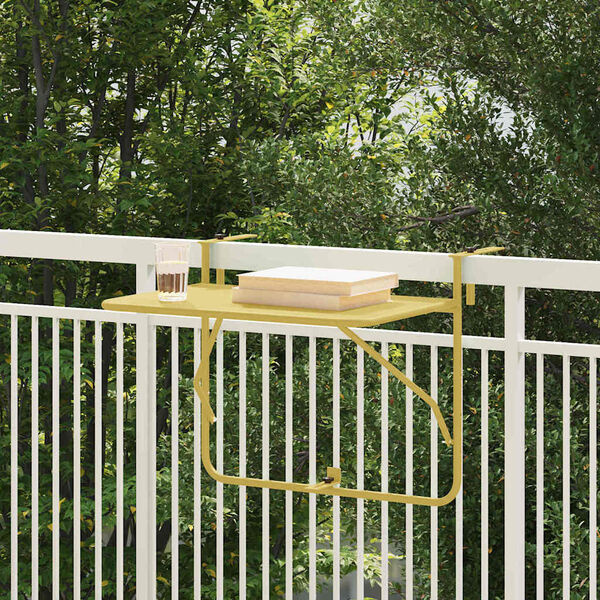 Vidaxl Table de balcon suspendue pliable dorée - Jusqu'à -33%