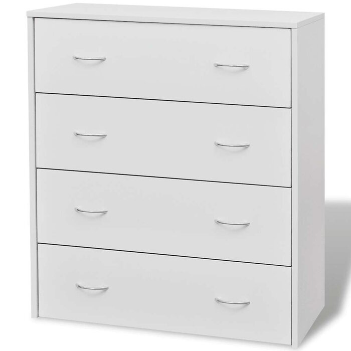 Vidaxl Commode 4 tiroirs blanche - Jusqu'à 34% de remise
