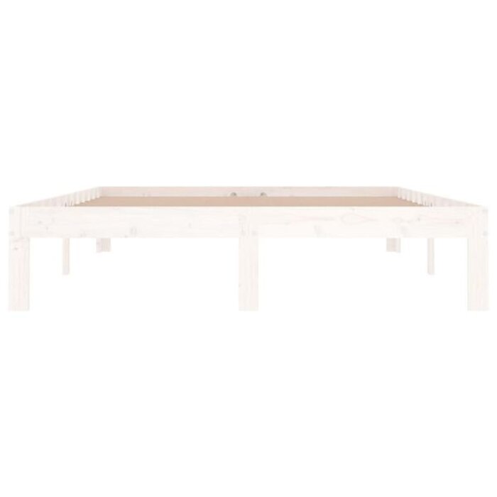 Vidaxl Cadre de lit en bois massif blanc 135 x 190 cm - Jusqu'à -35% d'économie
