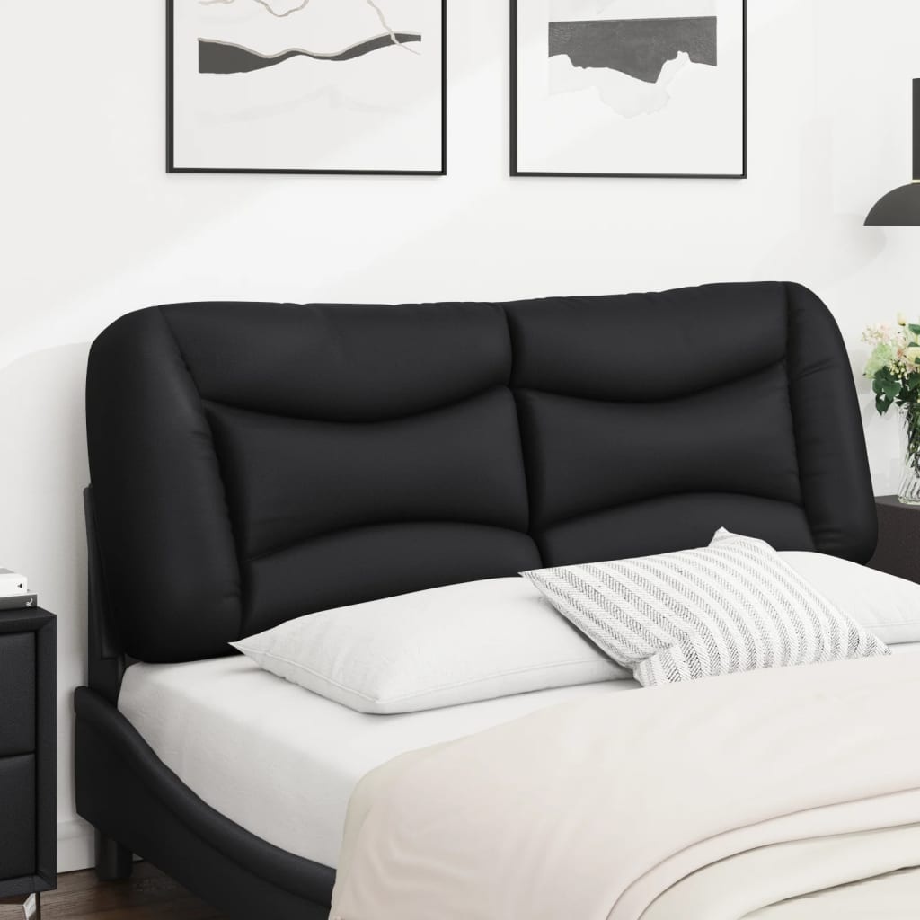 Vidaxl Coussin de tête de lit Hvar 140 cm, simili-cuir noir - Jusqu'à -34%