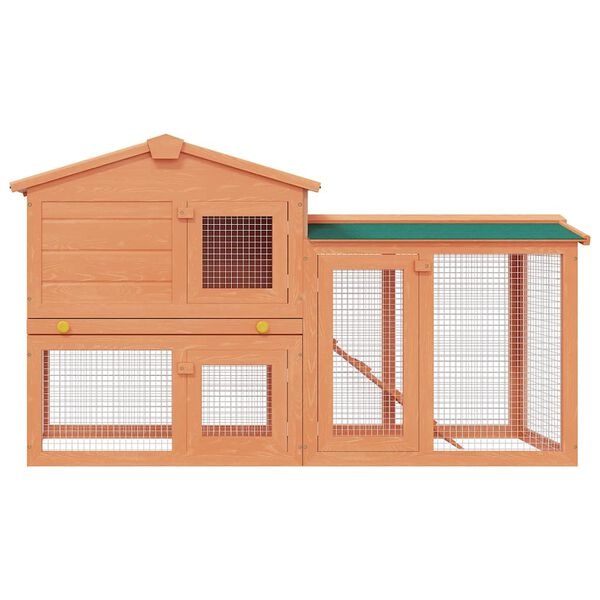Vidaxl Clapier à lapins bois 2 étages - 145 cm - Jusqu'à -35% en Outlet