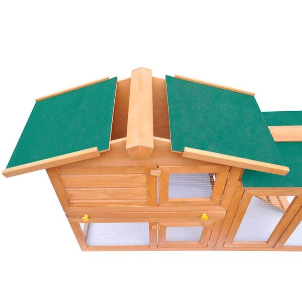 Vidaxl Clapier à lapins bois 2 étages - 145 cm - Jusqu'à -35% en Outlet