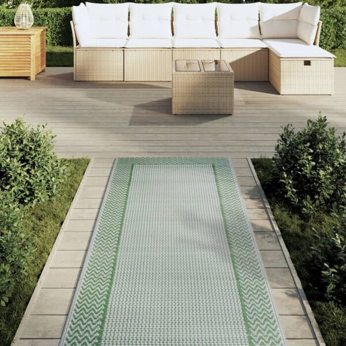 Vidaxl Tapis d'extérieur réversible 80x250 cm - Vert - Jusqu'à -32%
