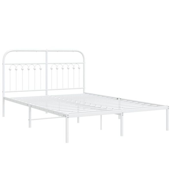Vidaxl Cadre de lit 140x200 cm en acier blanc - Jusqu'à -34% sur le prix