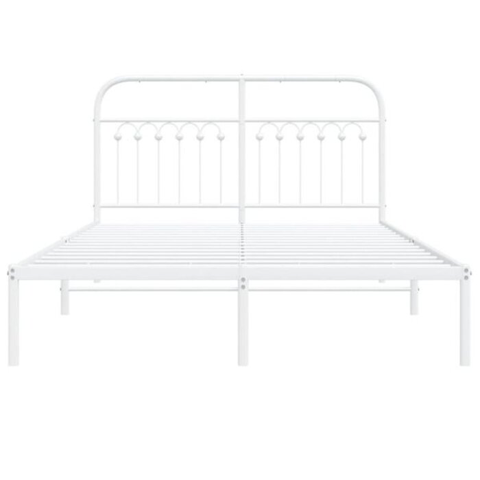 Vidaxl Cadre de lit 140x200 cm en acier blanc - Jusqu'à -34% sur le prix
