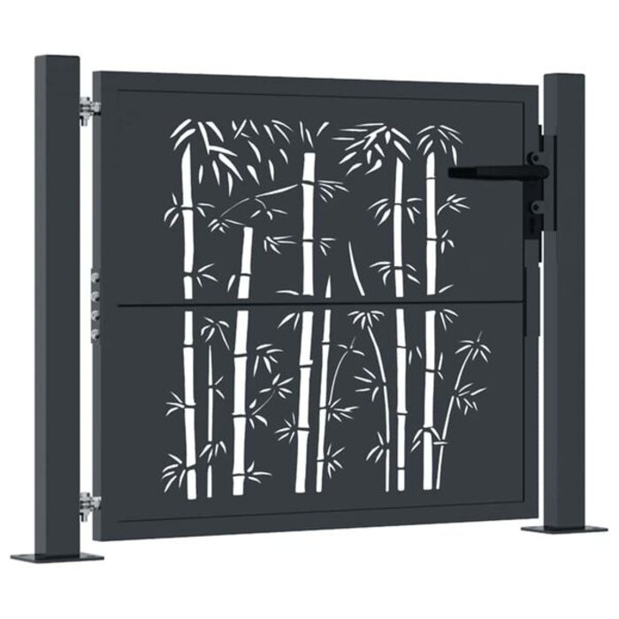 Vidaxl Portillon de jardin motif bambou 100x75 cm - Anthracite - Jusqu'à -35%