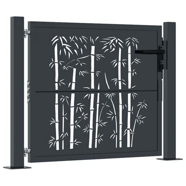Vidaxl Portillon de jardin motif bambou 100x75 cm - Anthracite - Jusqu'à -35%