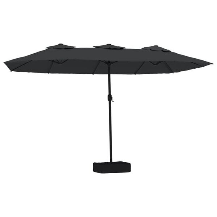 Vidaxl Parasol double avec pied 449x265 cm - Noir - Jusqu'à -35%