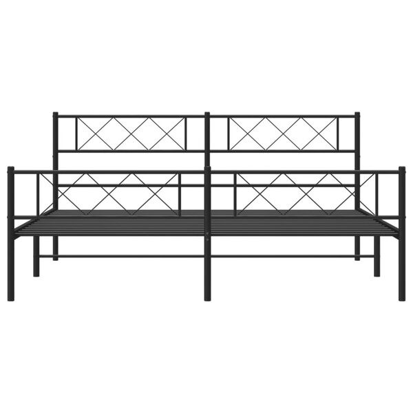 Vidaxl Cadre de lit 200x200 cm en métal noir - Jusqu'à -35%