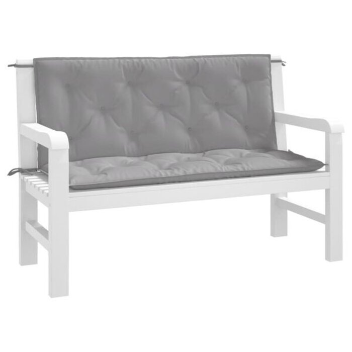 Vidaxl Lot de 2 Coussins de Jardin 120x50x7 cm Gris - Jusqu'à -33% sur l'outlet