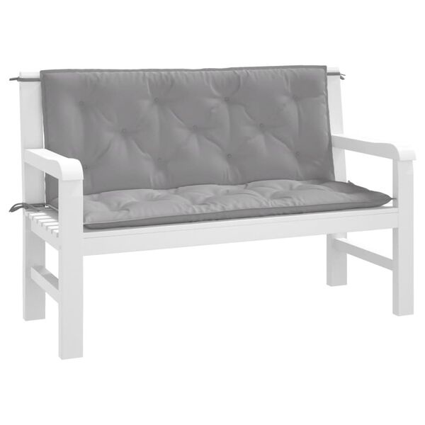 Vidaxl Lot de 2 Coussins de Jardin 120x50x7 cm Gris - Jusqu'à -33% sur l'outlet