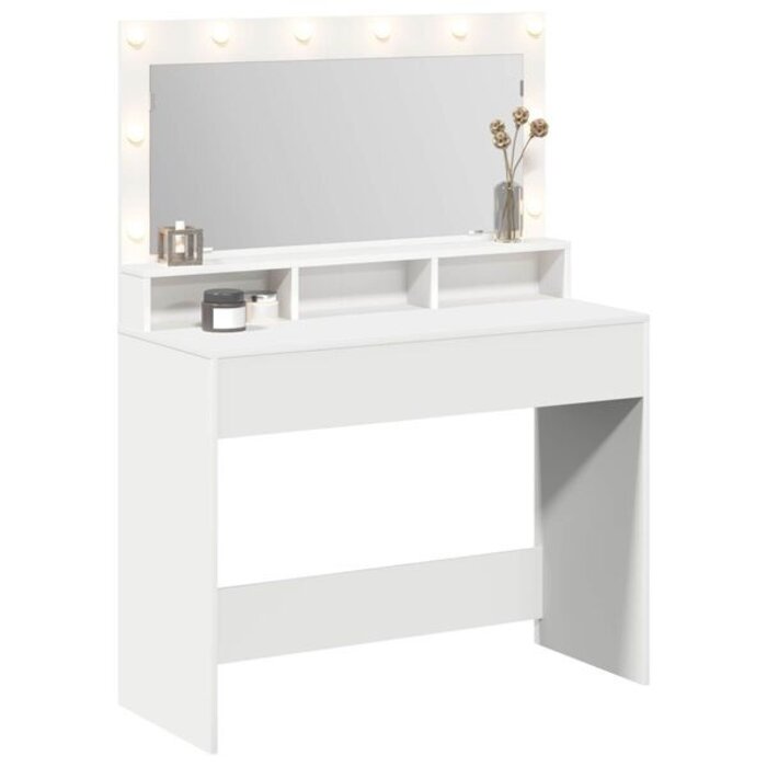 Vidaxl Coiffeuse blanche avec miroir LED - Jusqu'à 35% de réduction