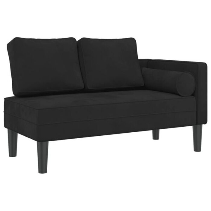 Vidaxl Chaise longue en velours noir - Jusqu'à 28% de réduction