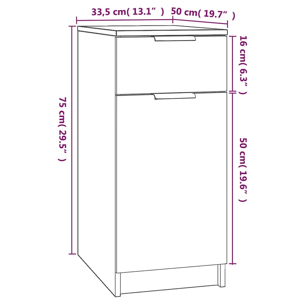 Vidaxl Caisson de bureau gris béton - Jusqu'à -34% sur votre rangement