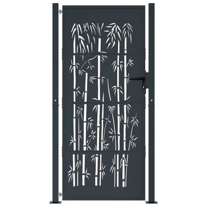 Vidaxl Portillon de jardin motif bambou anthracite 105x180cm - Jusqu'à -35%