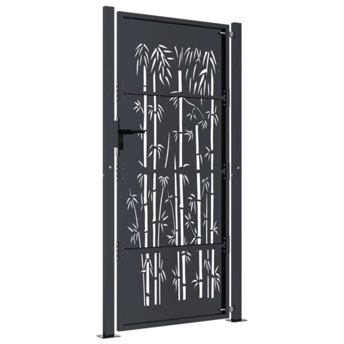 Vidaxl Portillon de jardin motif bambou anthracite 105x180cm - Jusqu'à -35%